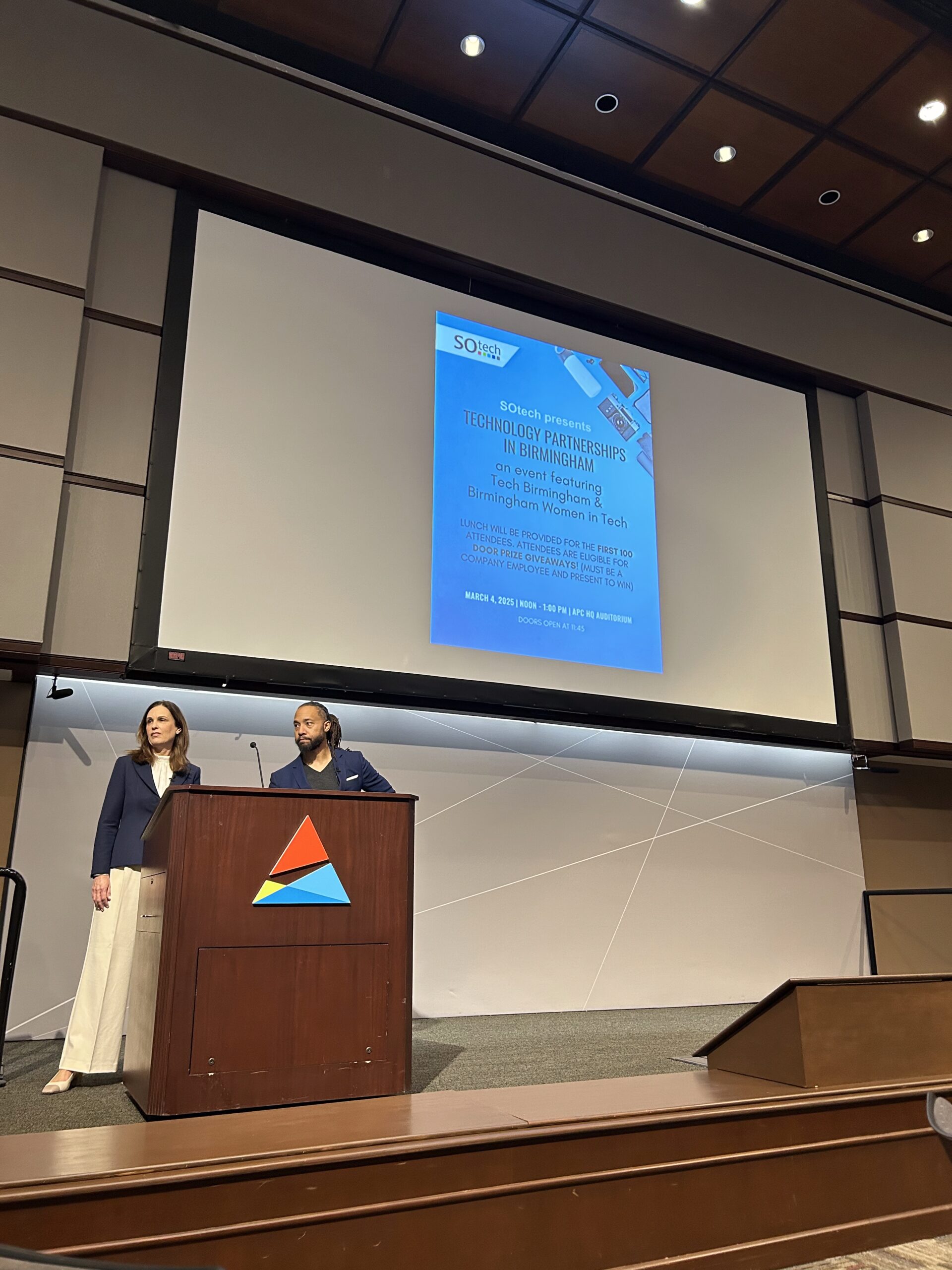 Ronit Ron and Deontee Gordon presenting at Alabama Power.