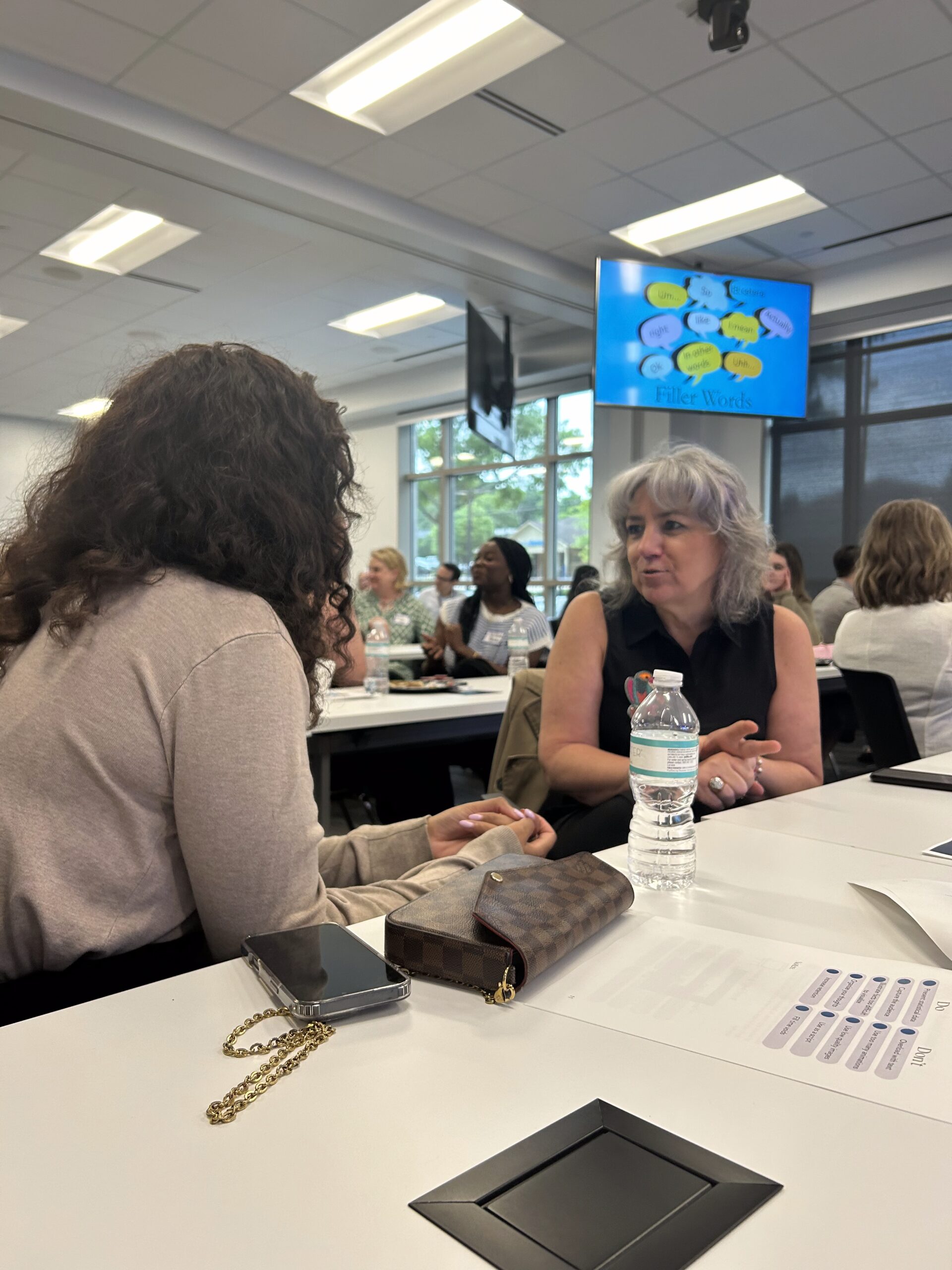 Conversation activity at deborah boswell's presentation.